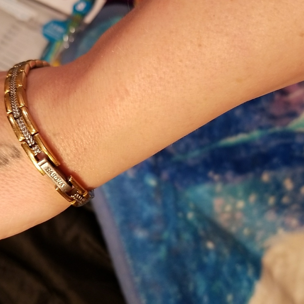 Silver & gold tennis bracelet